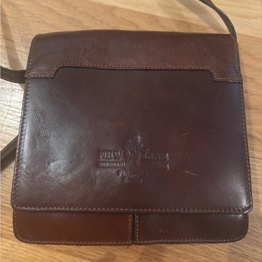 New Line Wolwood Pride Firenze Bags Leather Crossbody Purse Brown Vintage
